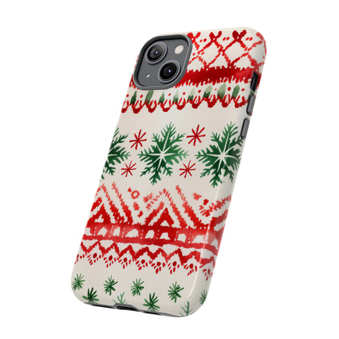 Watercolor Study of Christmas Patterns - Impact Resistant Phone Case